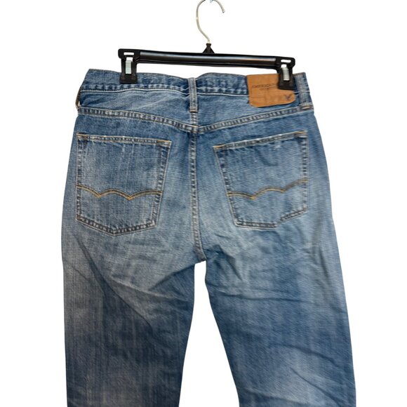 American Eagle Mens Original Straight Jeans 29x32 Distressed Blue Denim Pre-Owne - Picture 7 of 7